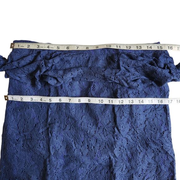 Lucca Couture Navy Blue Lace Ruffle Peplum Mini Skirt Sz M - Picture 8 of 10